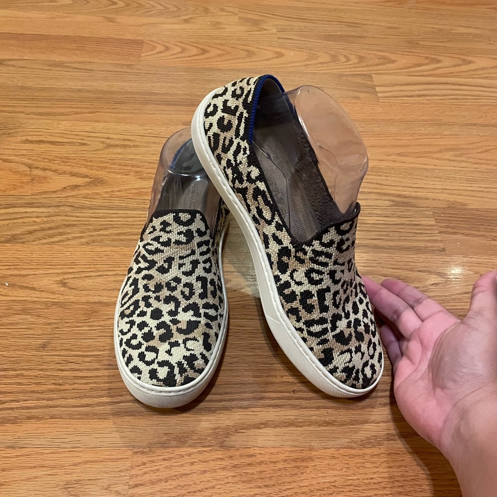Rothys Leopard Print Slip-On Sneakers